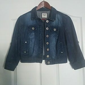 Cropped Denim Jacket - Dark